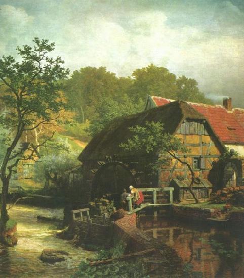 Andreas Achenbach Westfalische Wassermuhle oil painting image